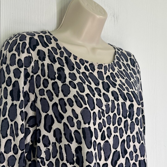 Boden - Leopard Colorful  Animal Print Round Neck Long Sleeve Blouse Size 6 - Picture 4 of 10